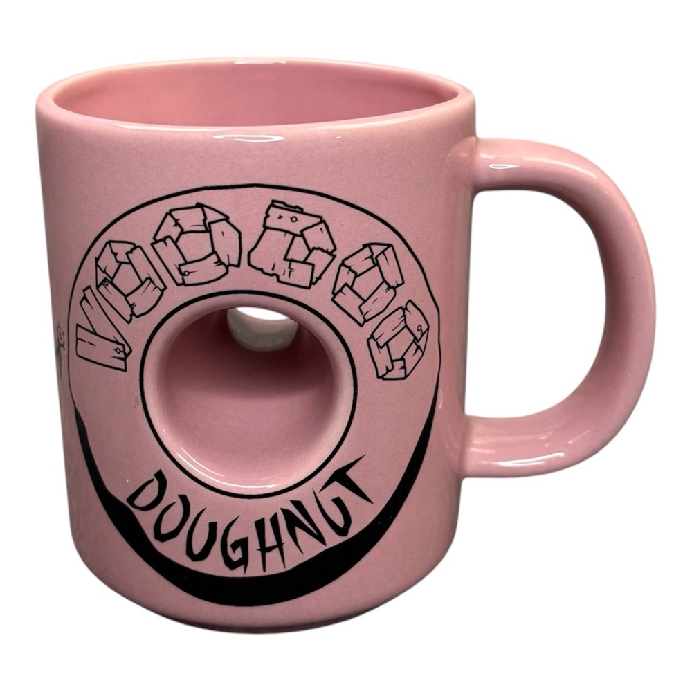 Voodoo Doughnut The Magic Is In The Hole Pink Ceramic Novelty Coffee Mug Donut